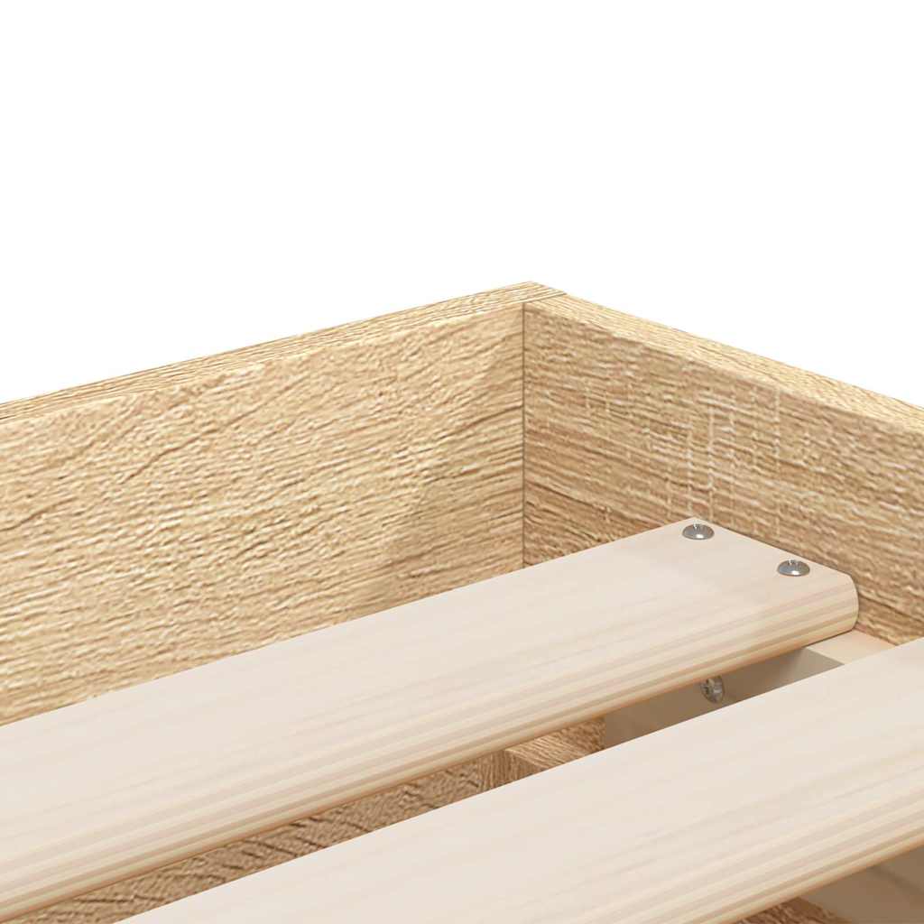 Sengeramme med skuffer sonoma eik 90x200 cm konstruert tre