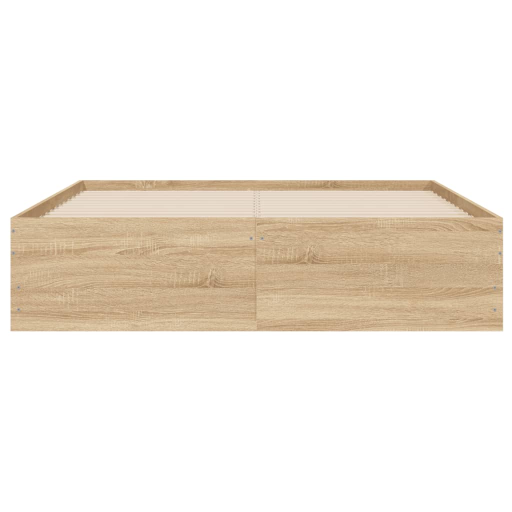 Sengeramme med skuffer sonoma eik 135x190 cm konstruert tre