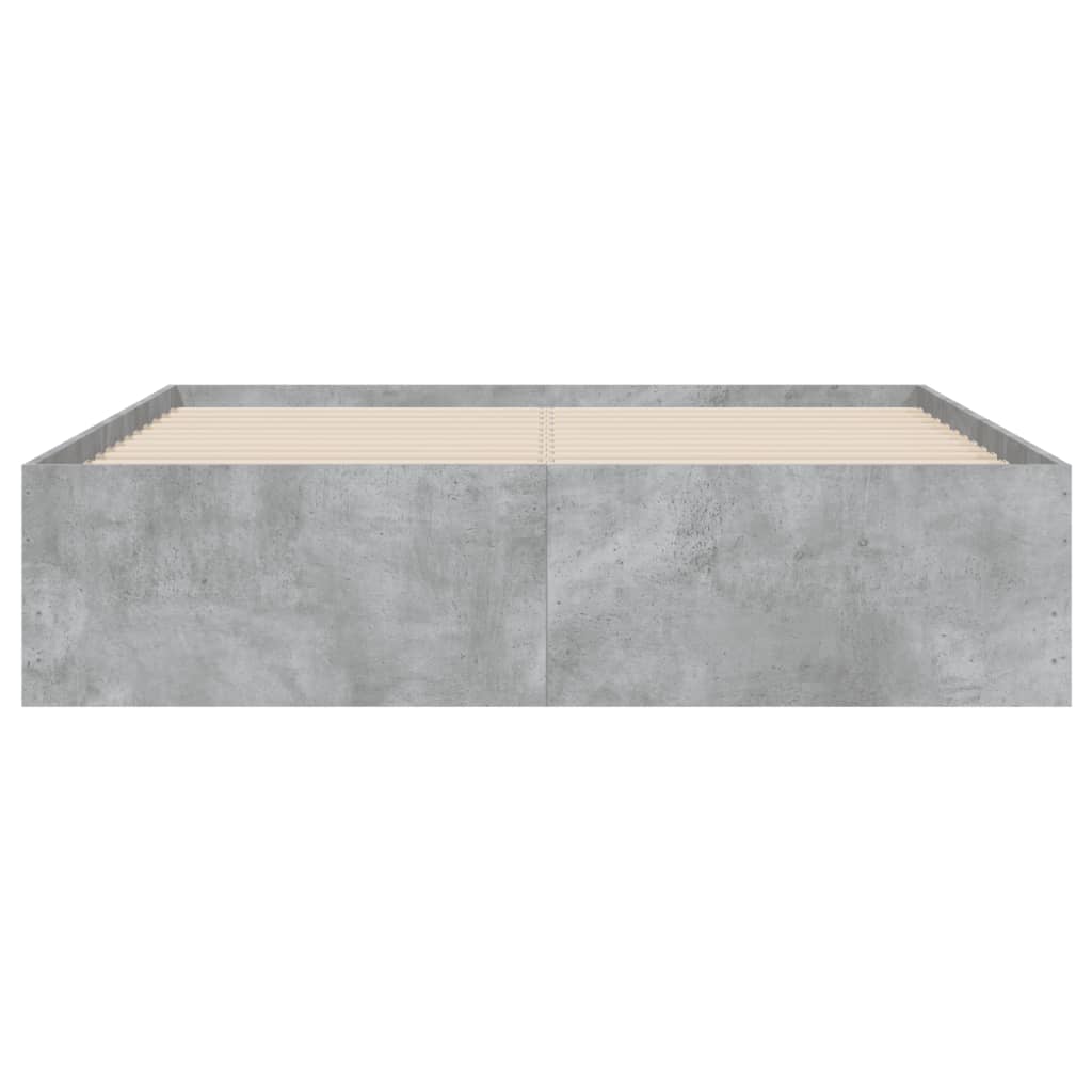 Sengeramme med skuffer betonggrå 135x190 cm konstruert tre
