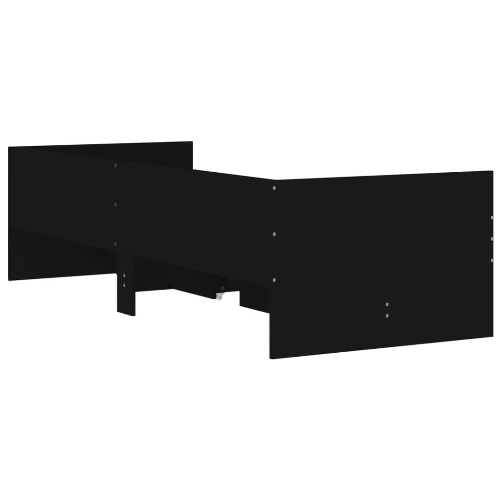 Sengeramme med skuffer svart 100x200 cm