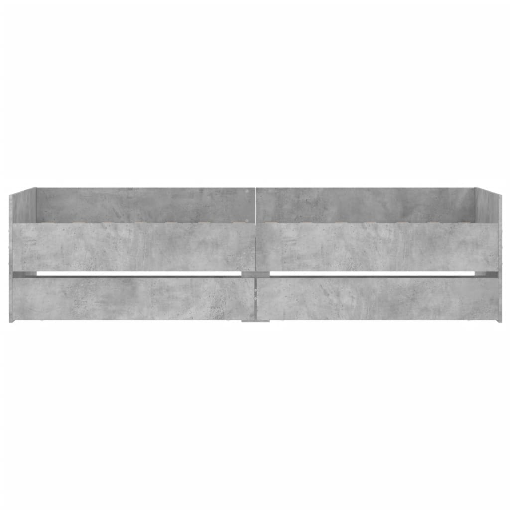 Sengeramme med skuffer betonggrå 90x200 cm