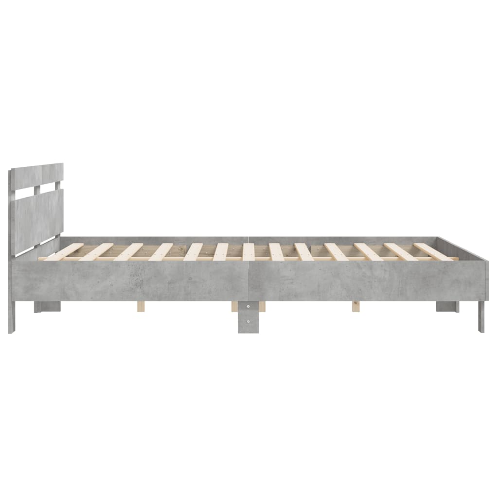 Sengeramme med hodegavl betonggrå 180x200 cm konstruert tre