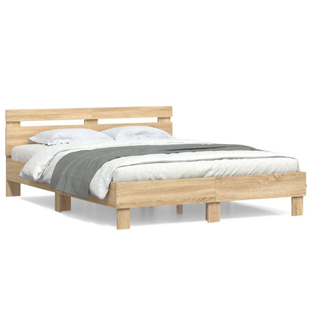 Sengeramme med hodegavl sonoma eik 150x200 cm konstruert tre