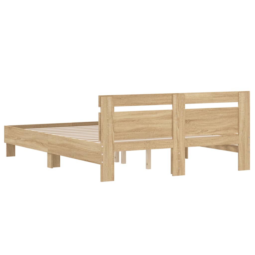 Sengeramme med hodegavl sonoma eik 140x200 cm konstruert tre