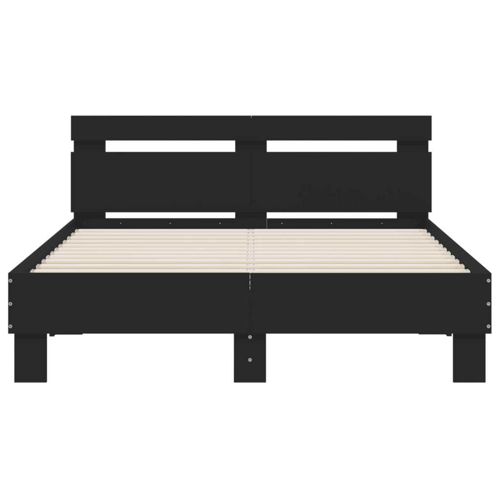 Sengeramme med hodegavl svart 120x200 cm konstruert tre