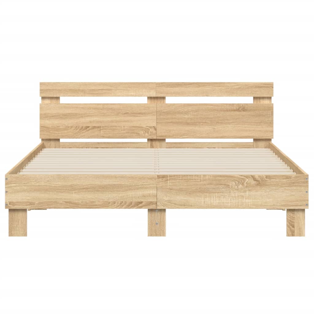 Sengeramme med hodegavl sonoma eik 140x190 cm konstruert tre