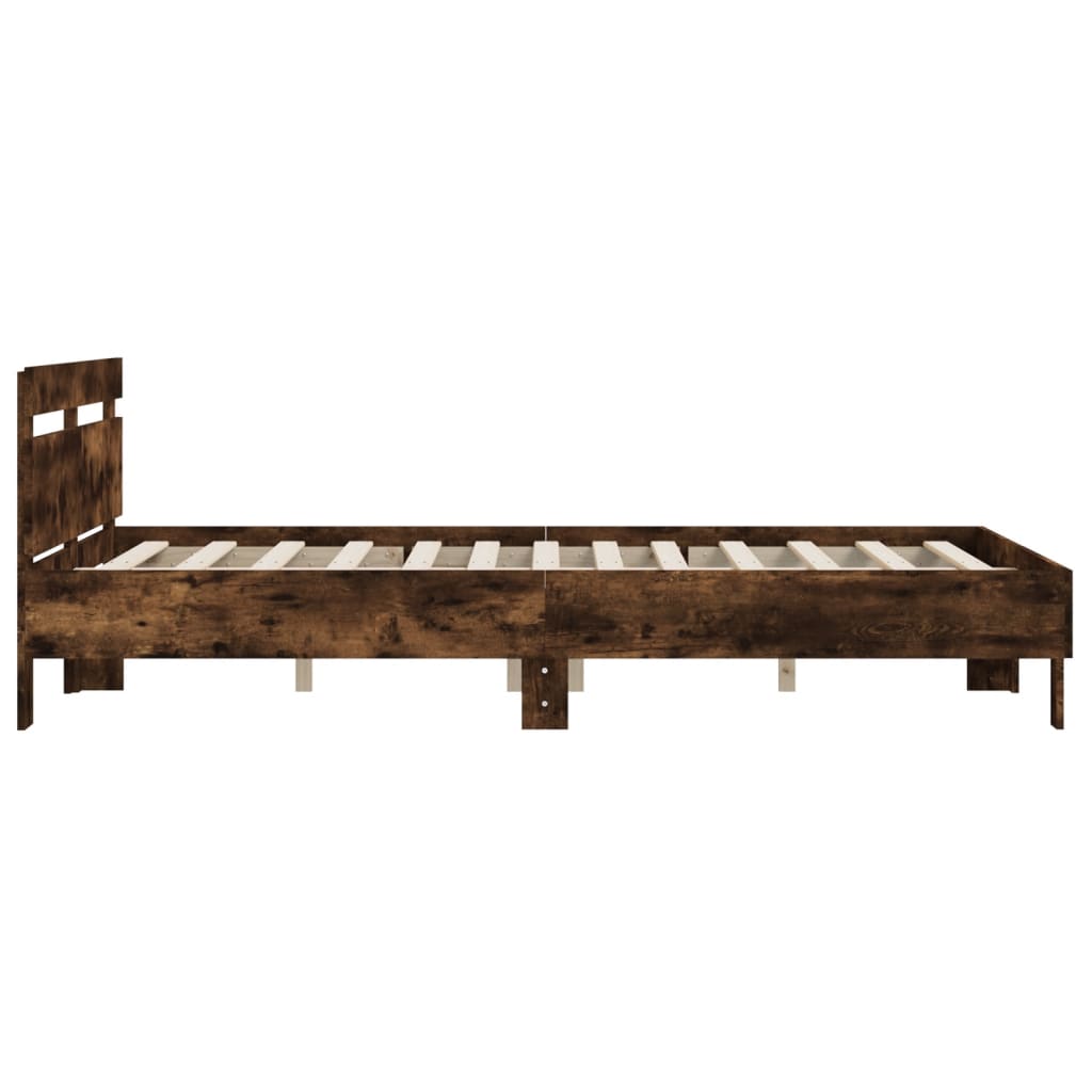 Sengeramme med hodegavl røkt eik 140x190 cm konstruert tre