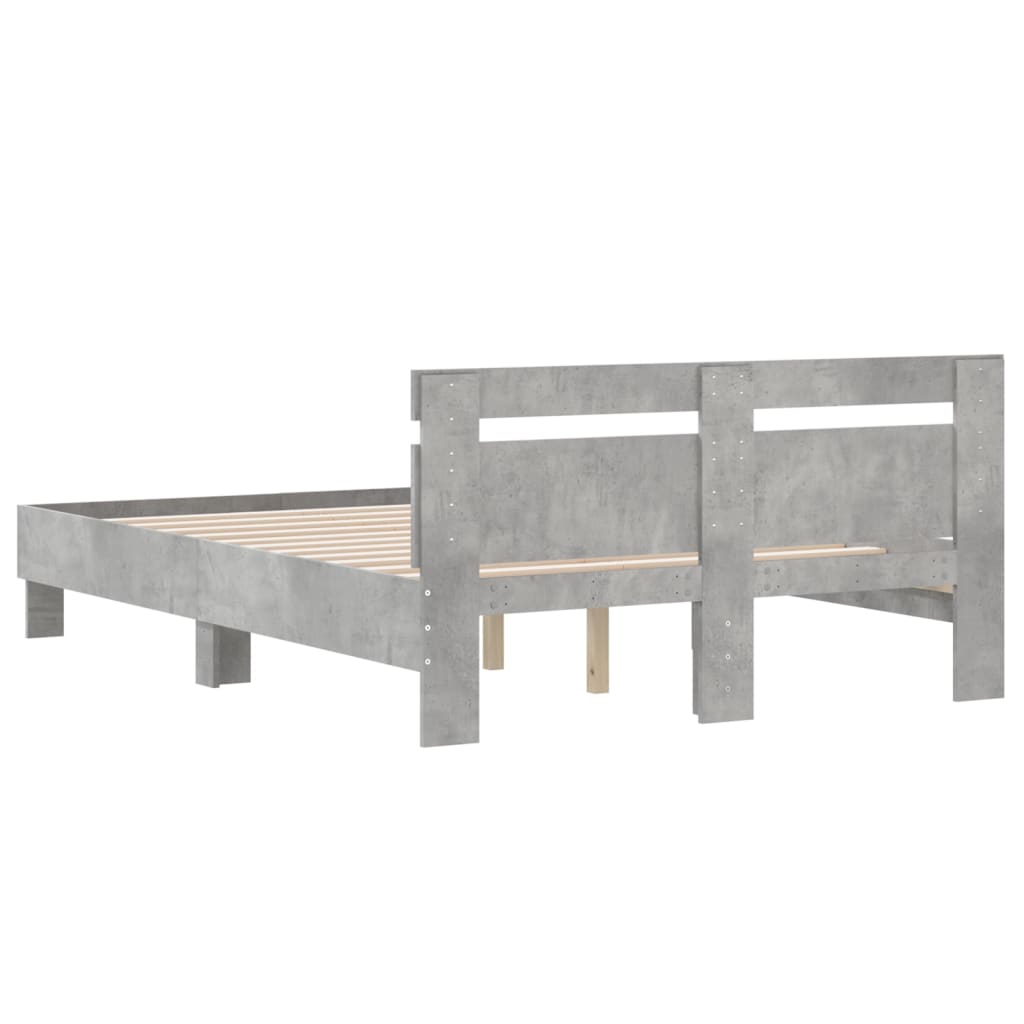 Sengeramme med hodegavl betonggrå 135x190 cm konstruert tre