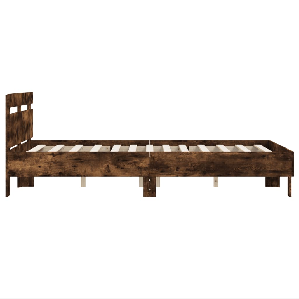 Sengeramme med hodegavl røkt eik 135x190 cm konstruert tre