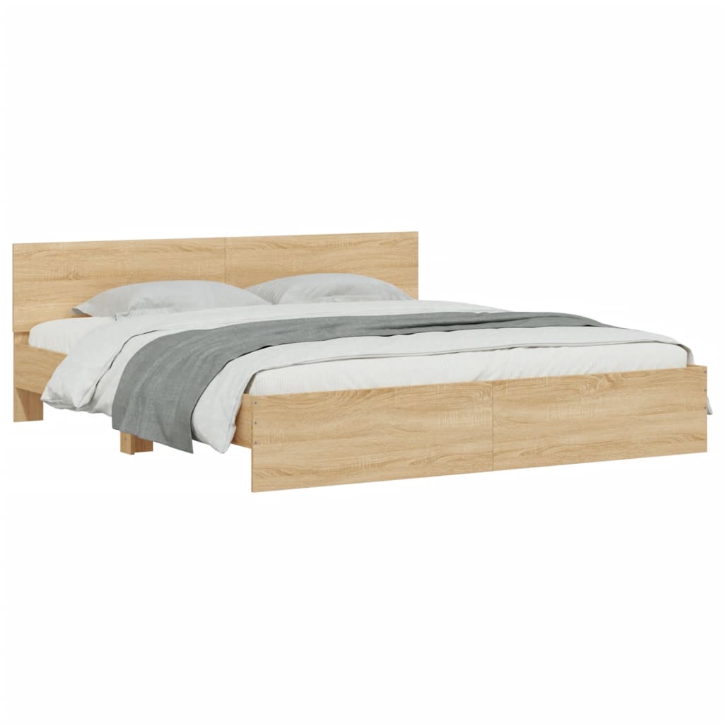 Sengeramme med hodegavl sonoma eik 180x200 cm