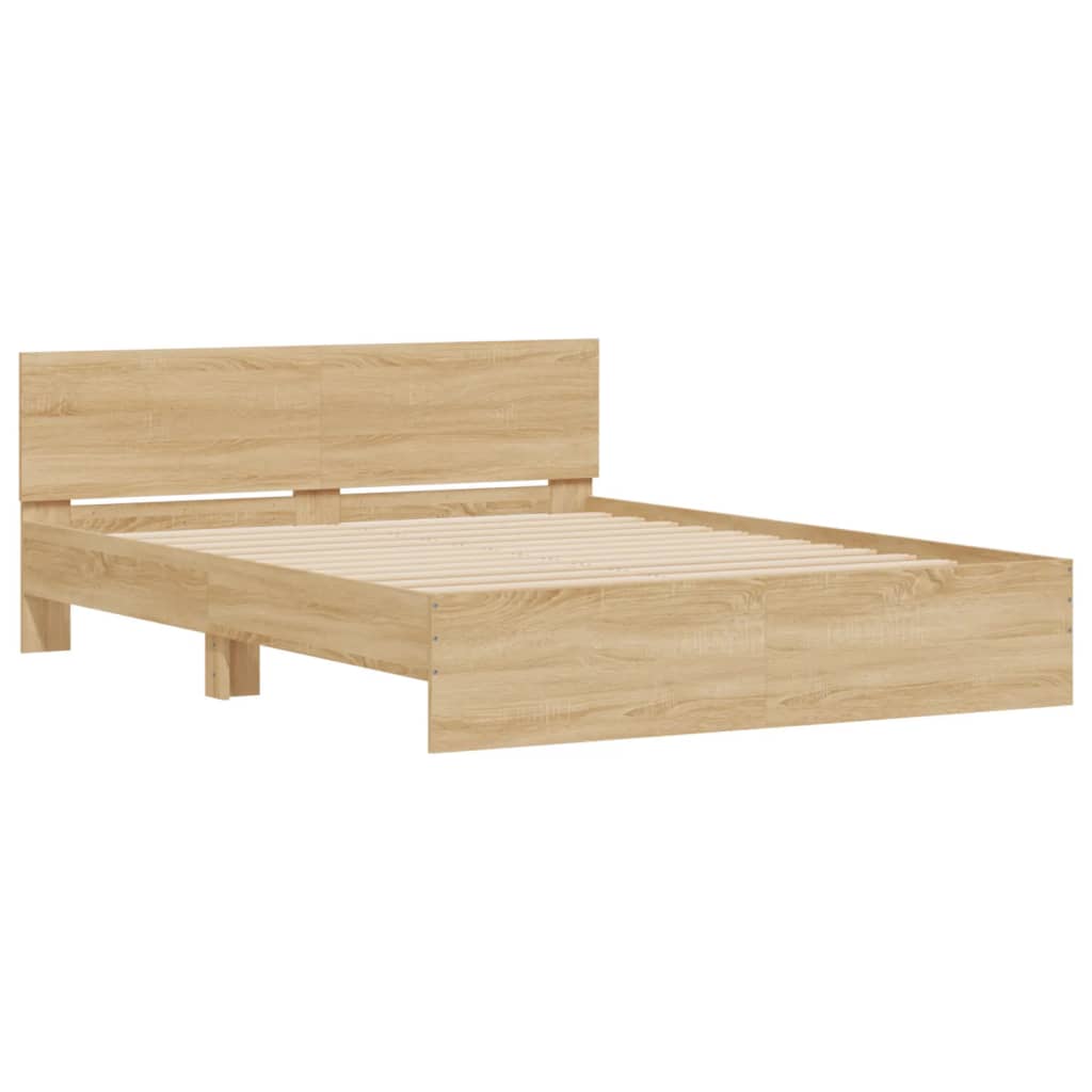 Sengeramme med hodegavl sonoma eik 150x200 cm