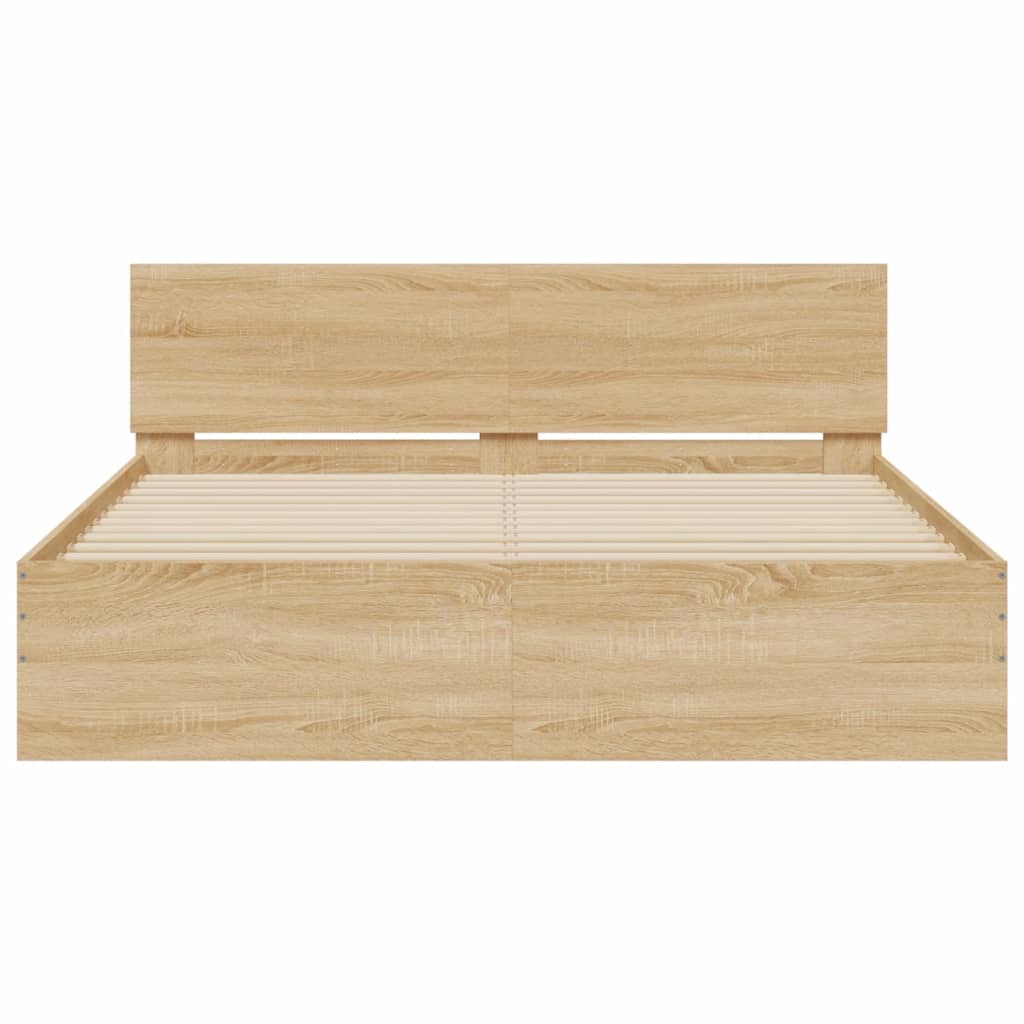 Sengeramme med hodegavl sonoma eik 140x200 cm