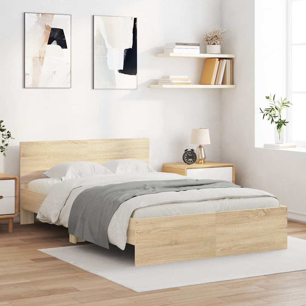 Sengeramme med hodegavl sonoma eik 120x200 cm