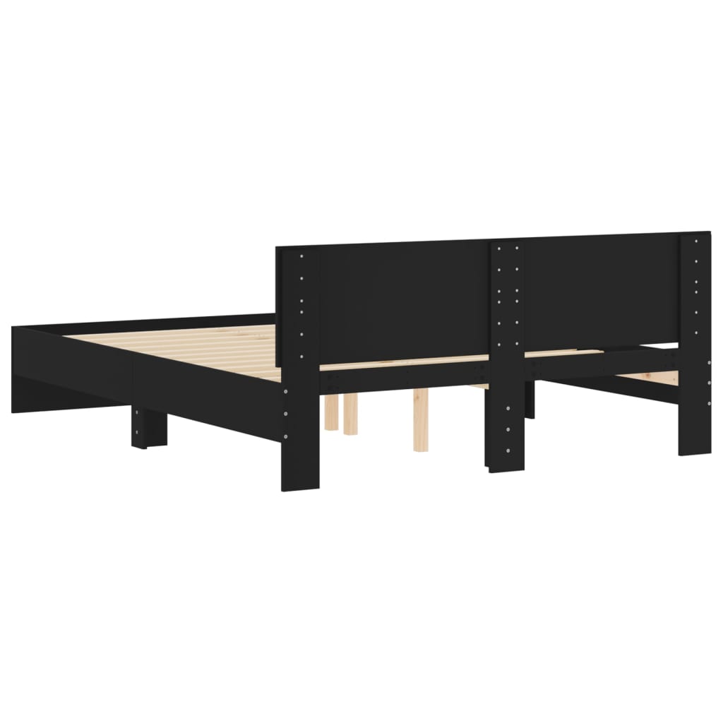 Sengeramme med hodegavl svart 140x190 cm