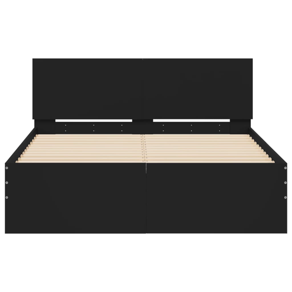 Sengeramme med hodegavl svart 135x190 cm