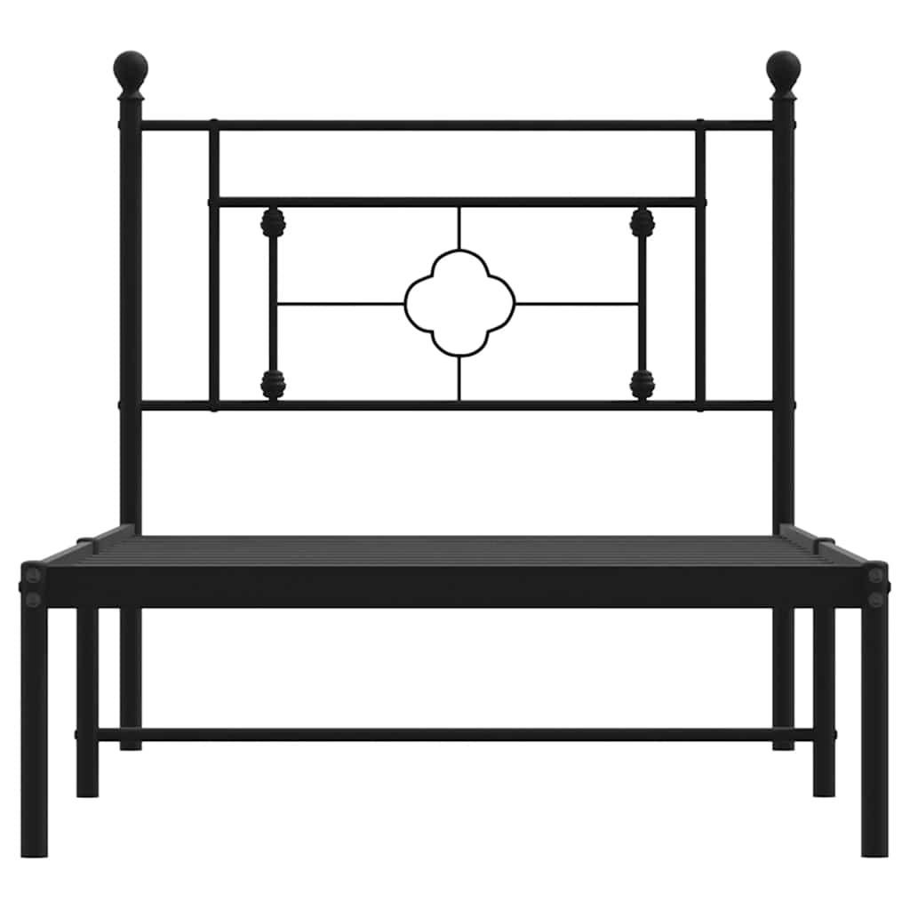Sengeramme i metall med hodegavl svart 100x200 cm