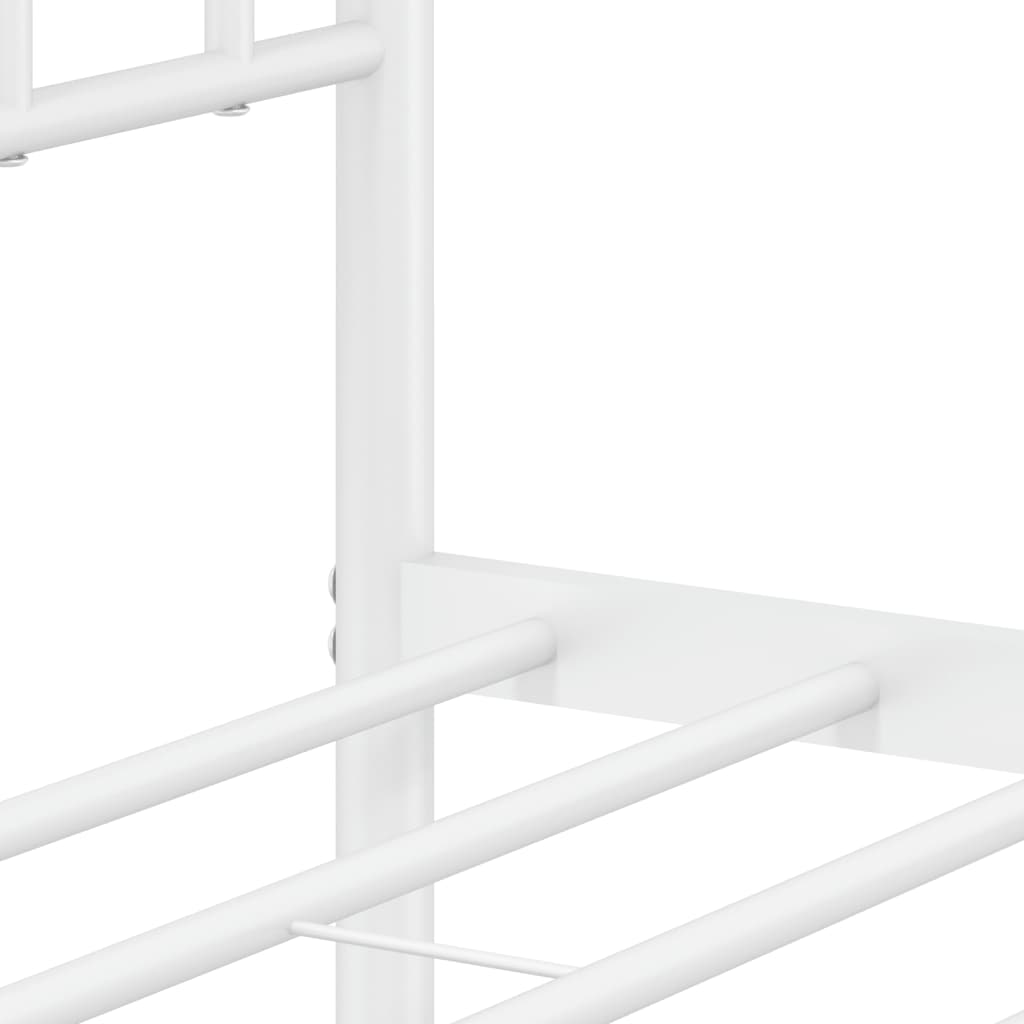 Sengeramme i metall med hode- og fotgavl hvit 135x190 cm
