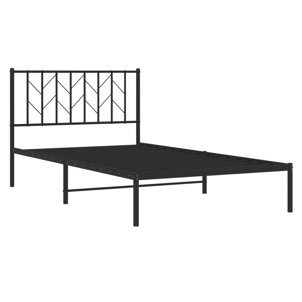 Sengeramme i metall med hodegavl svart 107x203 cm