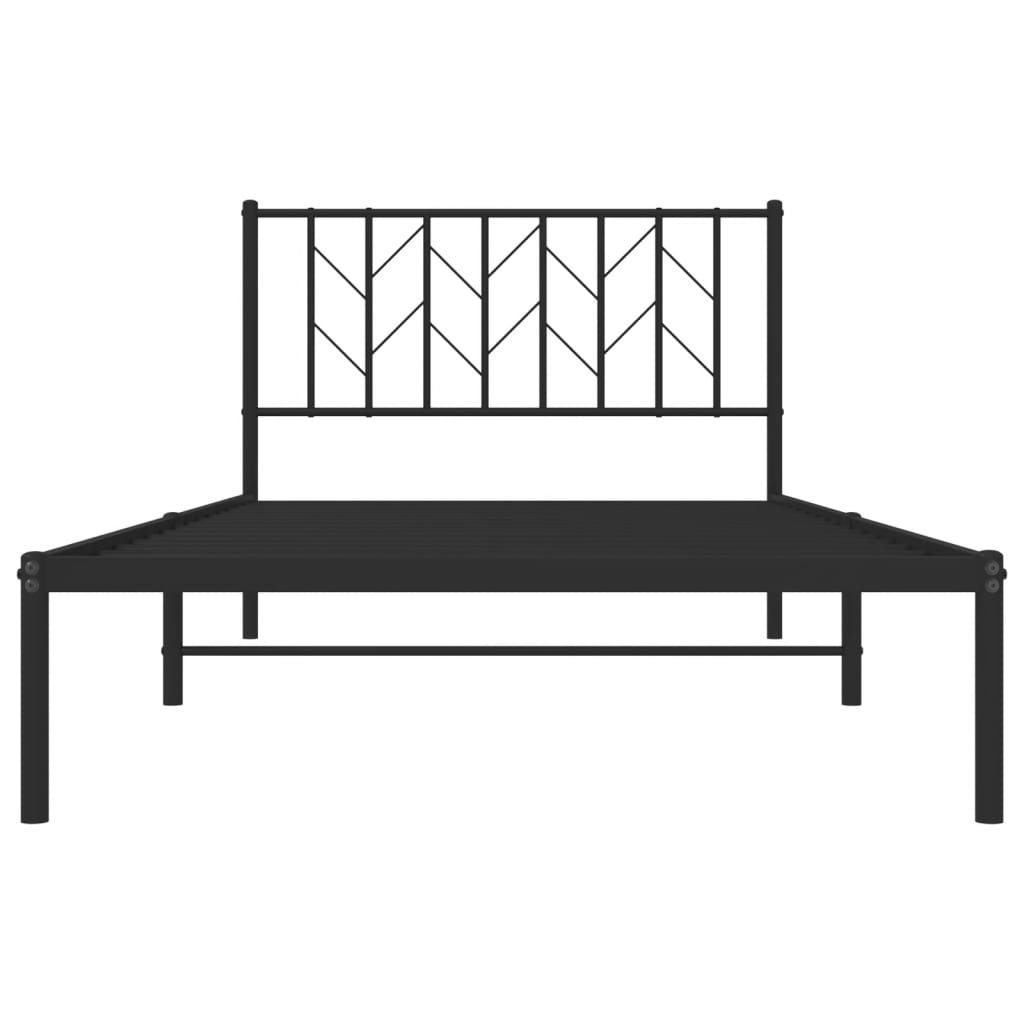 Sengeramme i metall med hodegavl svart 107x203 cm