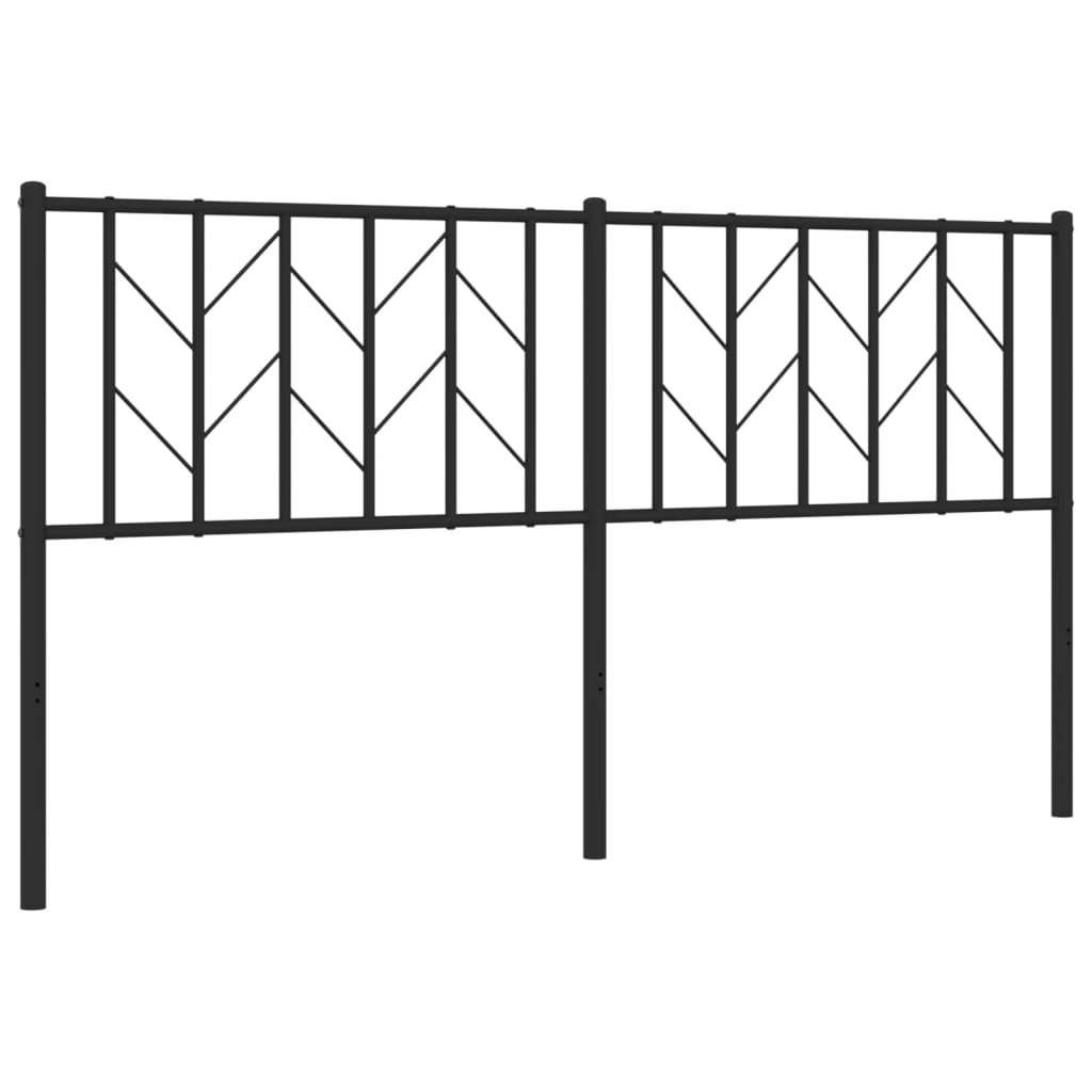 Utskiftbar sengegavl i metall svart 160 cm vidaXL