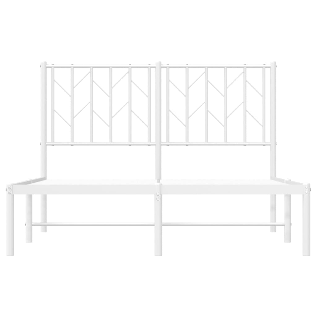 Sengeramme i metall med hodegavl hvit 120x190 cm vidaXL