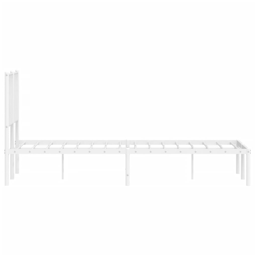 Sengeramme i metall med hodegavl hvit 120x190 cm vidaXL