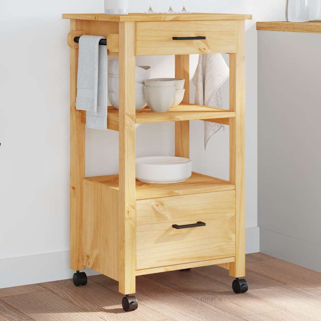 Kjøkkenvogn MONZA 48x40x88,5 cm heltre furu