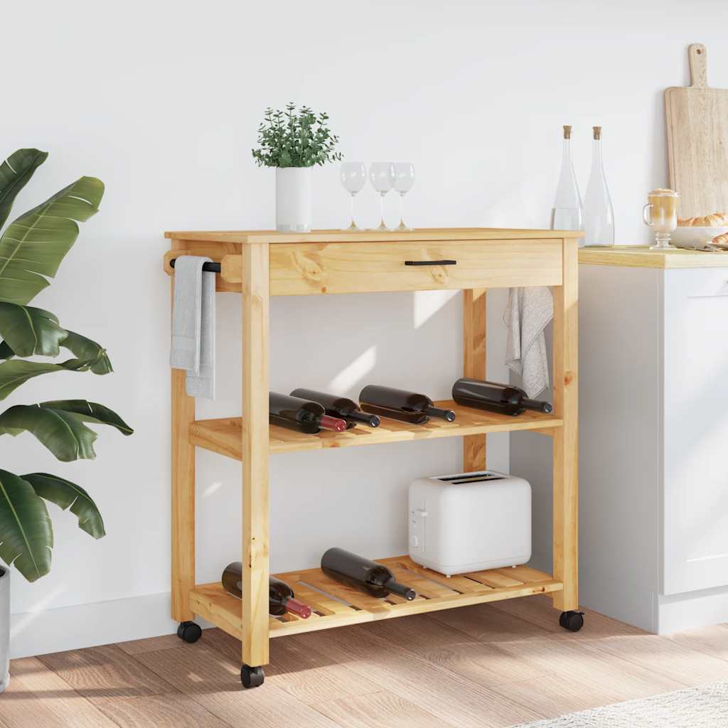 Kjøkkenvogn MONZA 84x40x88,5 cm heltre furu