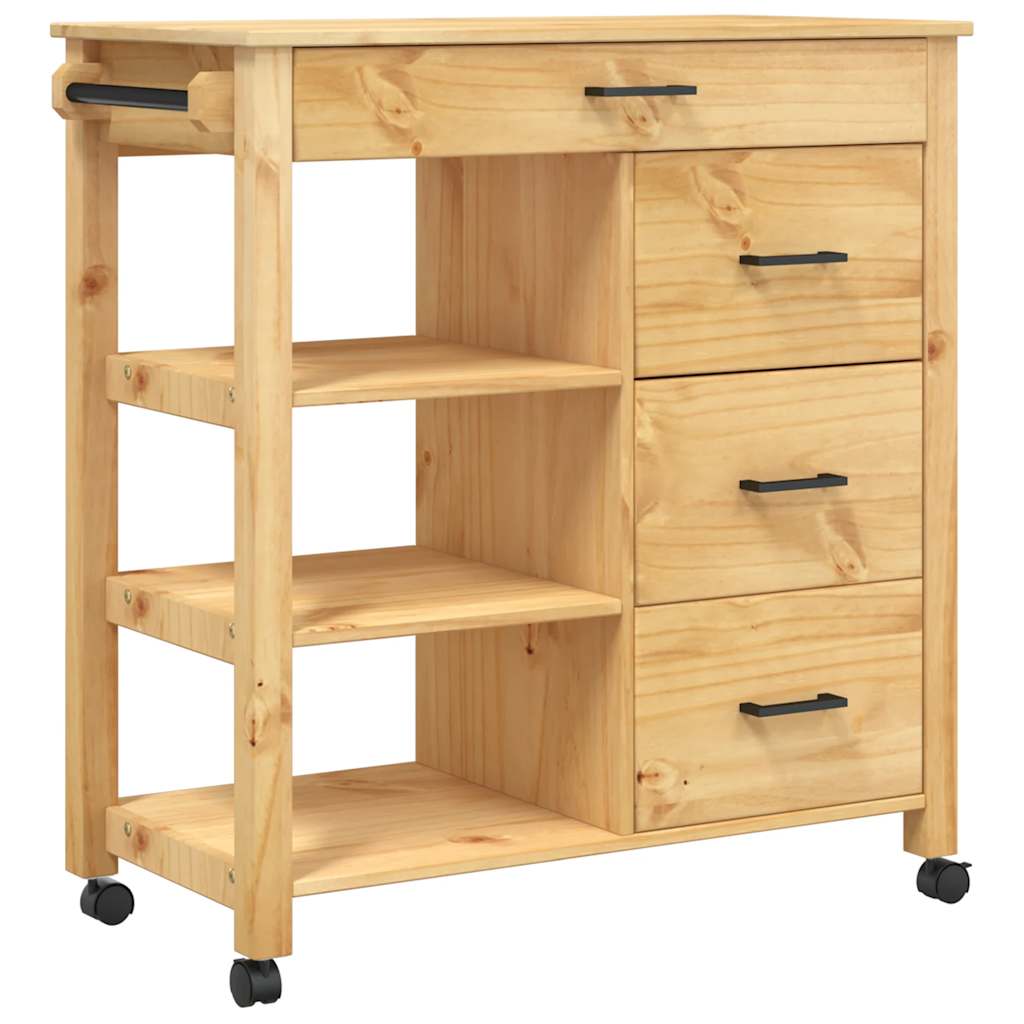 Kjøkkenvogn MONZA 84x40x88,5 cm heltre furu