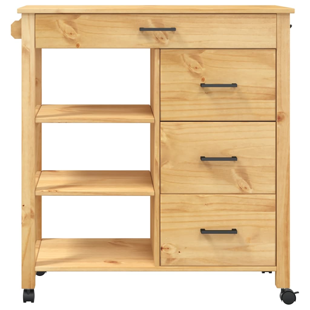Kjøkkenvogn MONZA 84x40x88,5 cm heltre furu