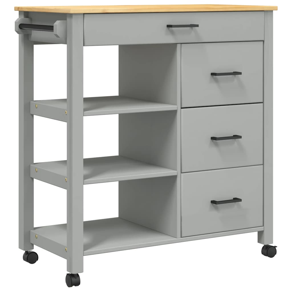 Kjøkkenvogn MONZA 84x40x88,5 cm heltre furu