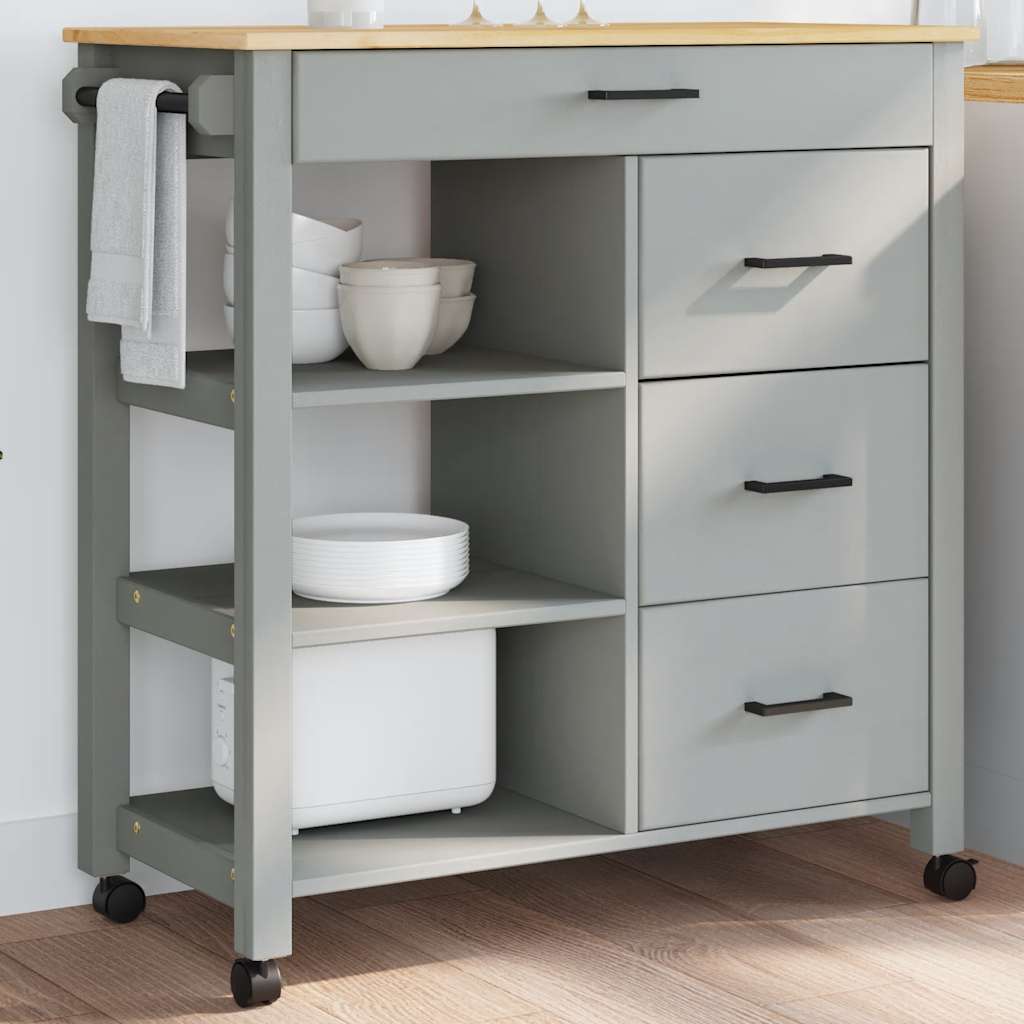 Kjøkkenvogn MONZA 84x40x88,5 cm heltre furu