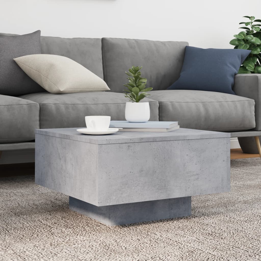 Salongbord betonggrå 55x55x31 cm konstruert tre