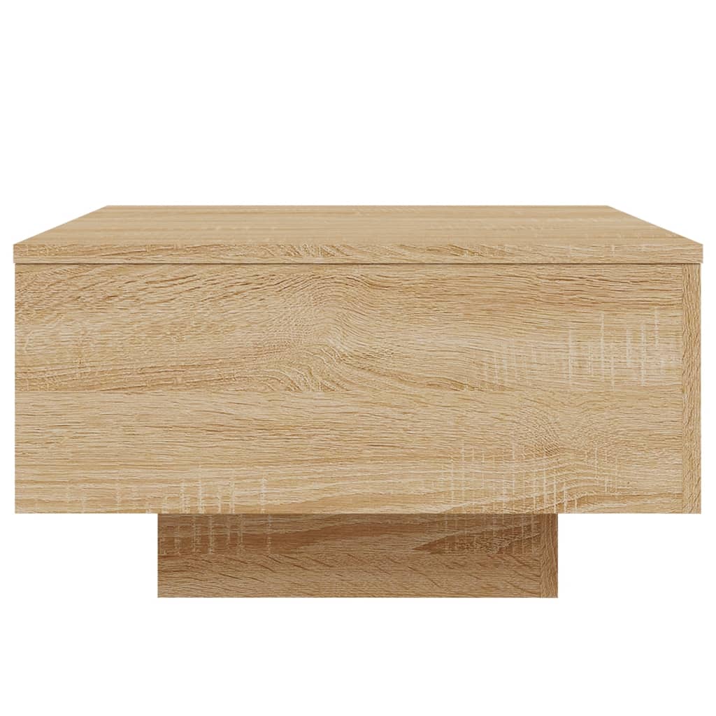Salongbord med LED-lys sonoma eik 55x55x31 cm