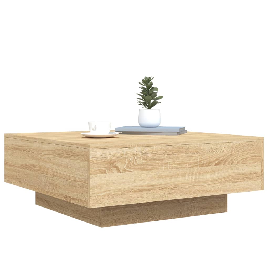 Salongbord sonoma eik 80x80x31 cm sponplate