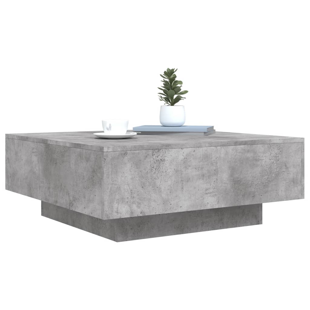 Salongbord betonggrå 80x80x31 cm sponplate