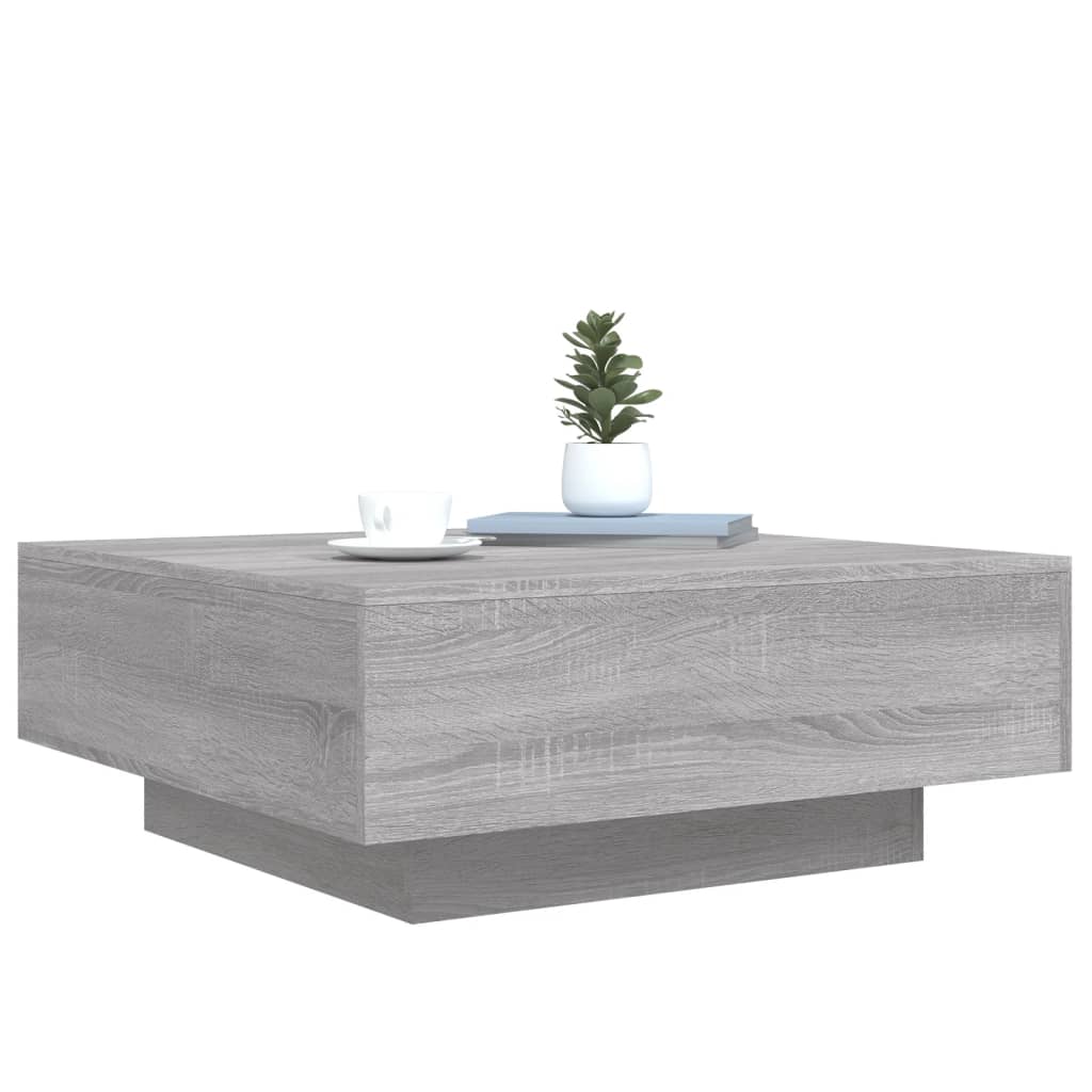 Salongbord grå 80x80x31 cm konstruert tre