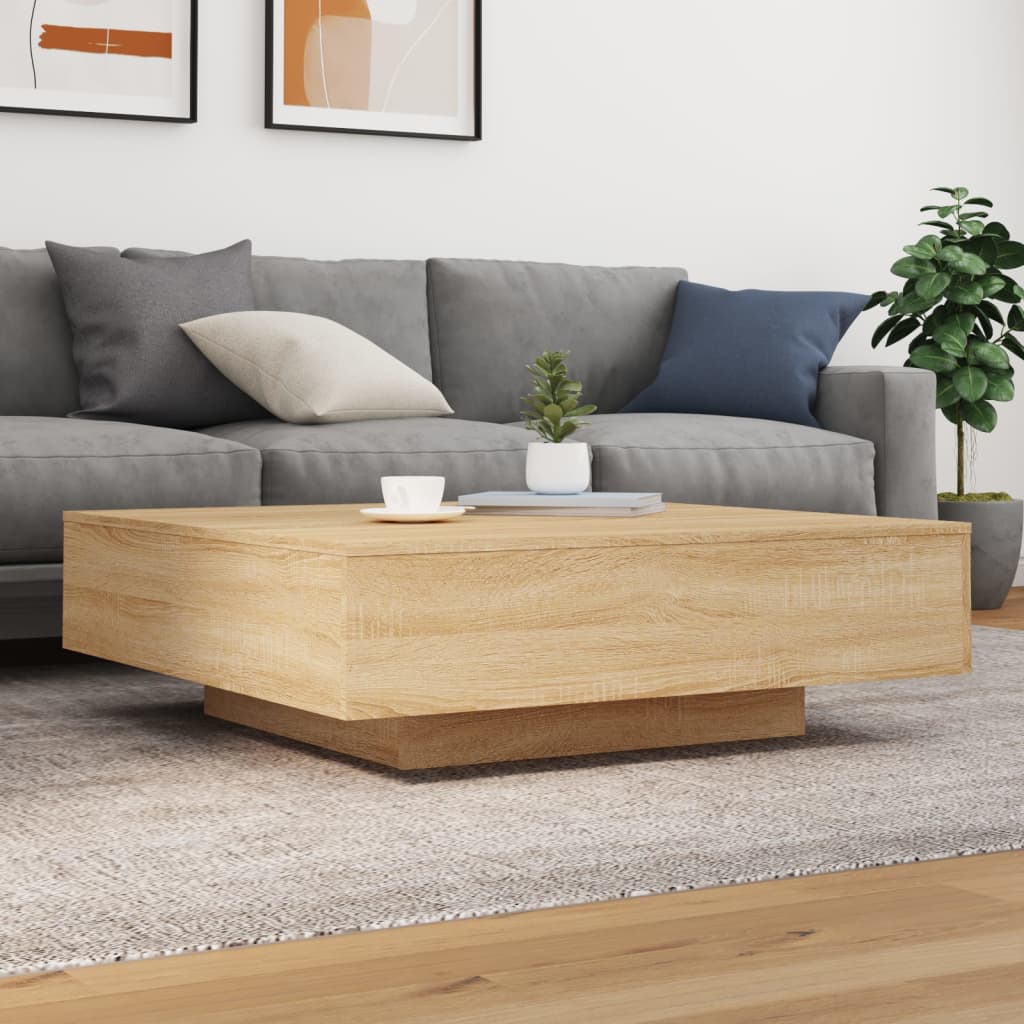 Salongbord sonoma eik 100x100x31 cm konstruert tre