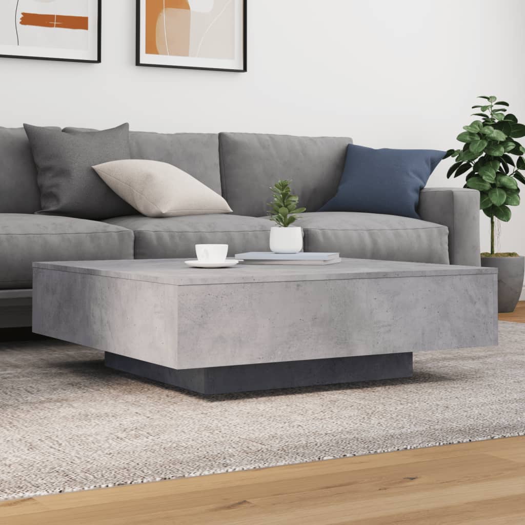 Salongbord betonggrå 100x100x31 cm konstruert tre
