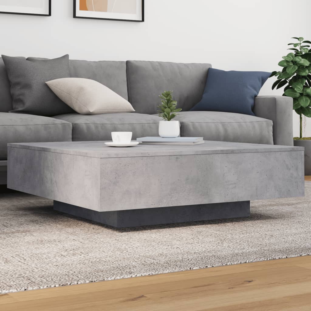 Salongbord betonggrå 100x100x31 cm konstruert tre