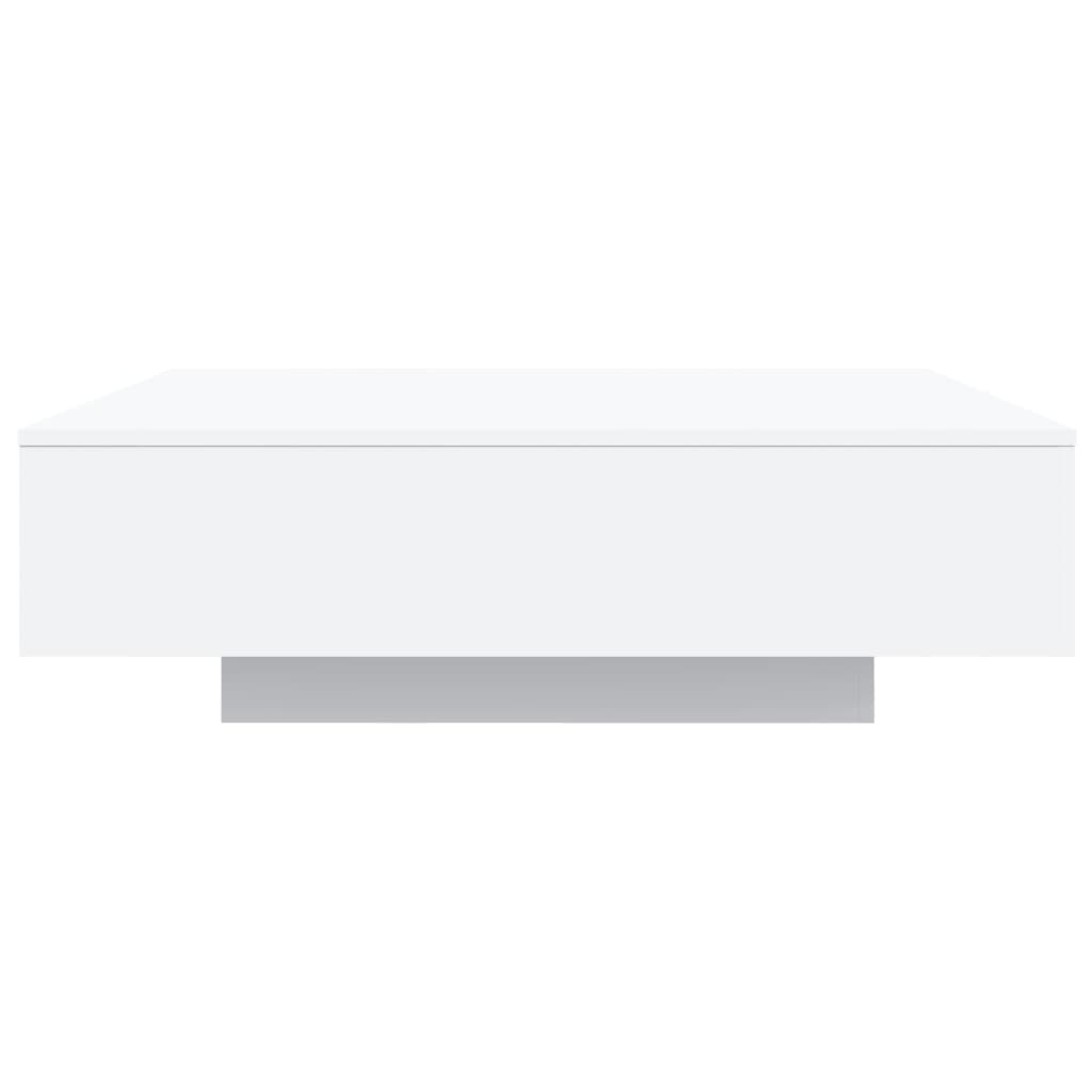 Salongbord med LED-lys hvit 100x100x31 cm
