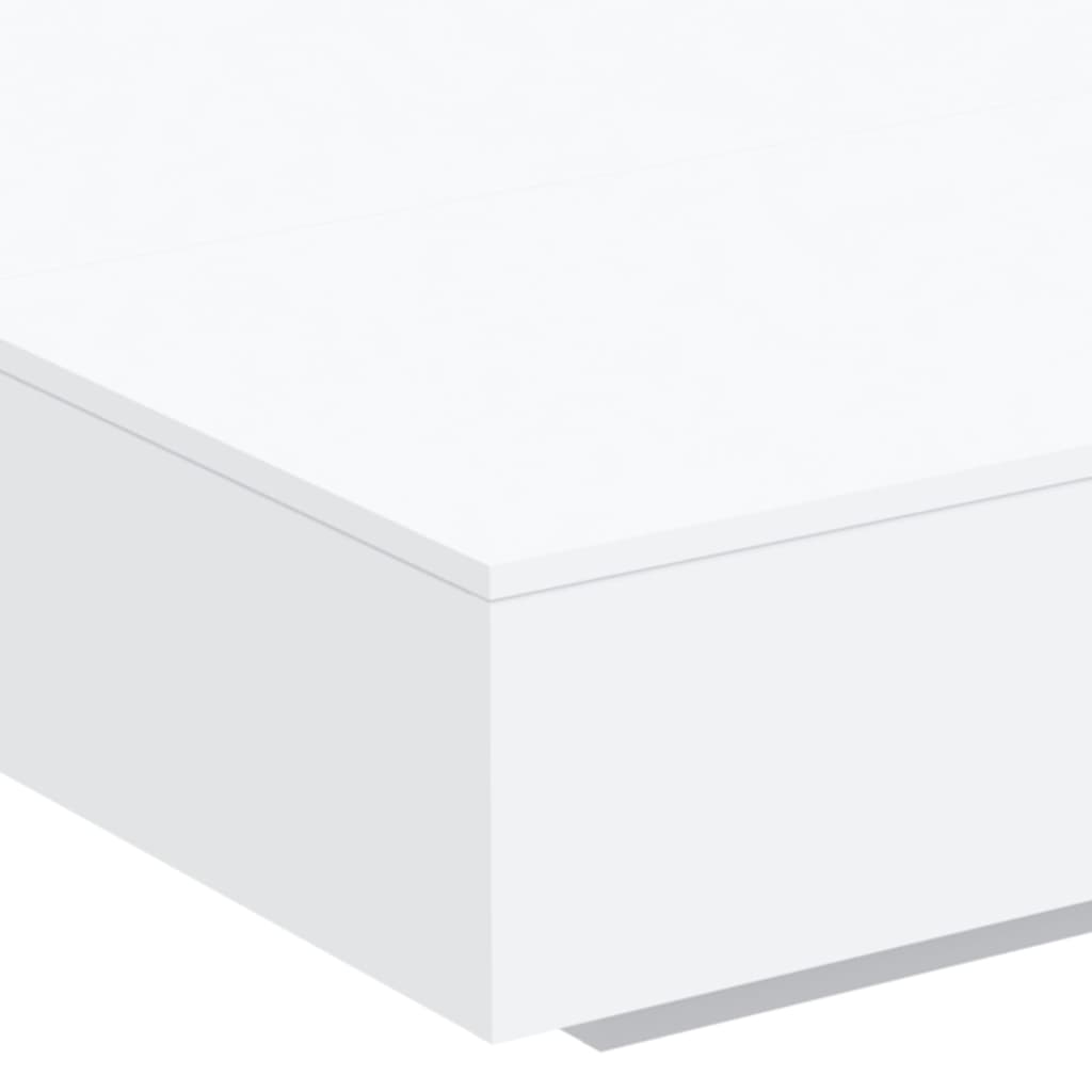 Salongbord med LED-lys hvit 100x100x31 cm