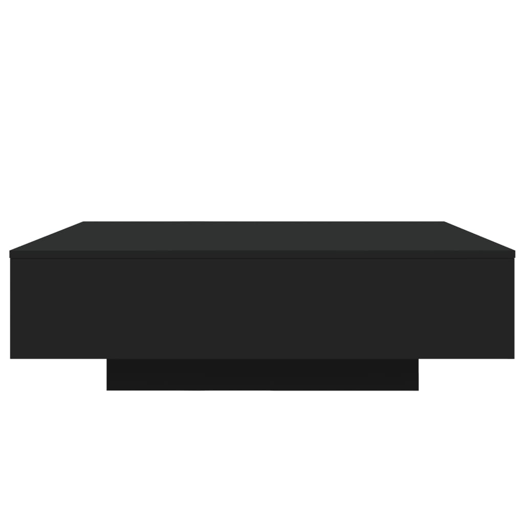 Salongbord med LED-lys svart 100x100x31 cm