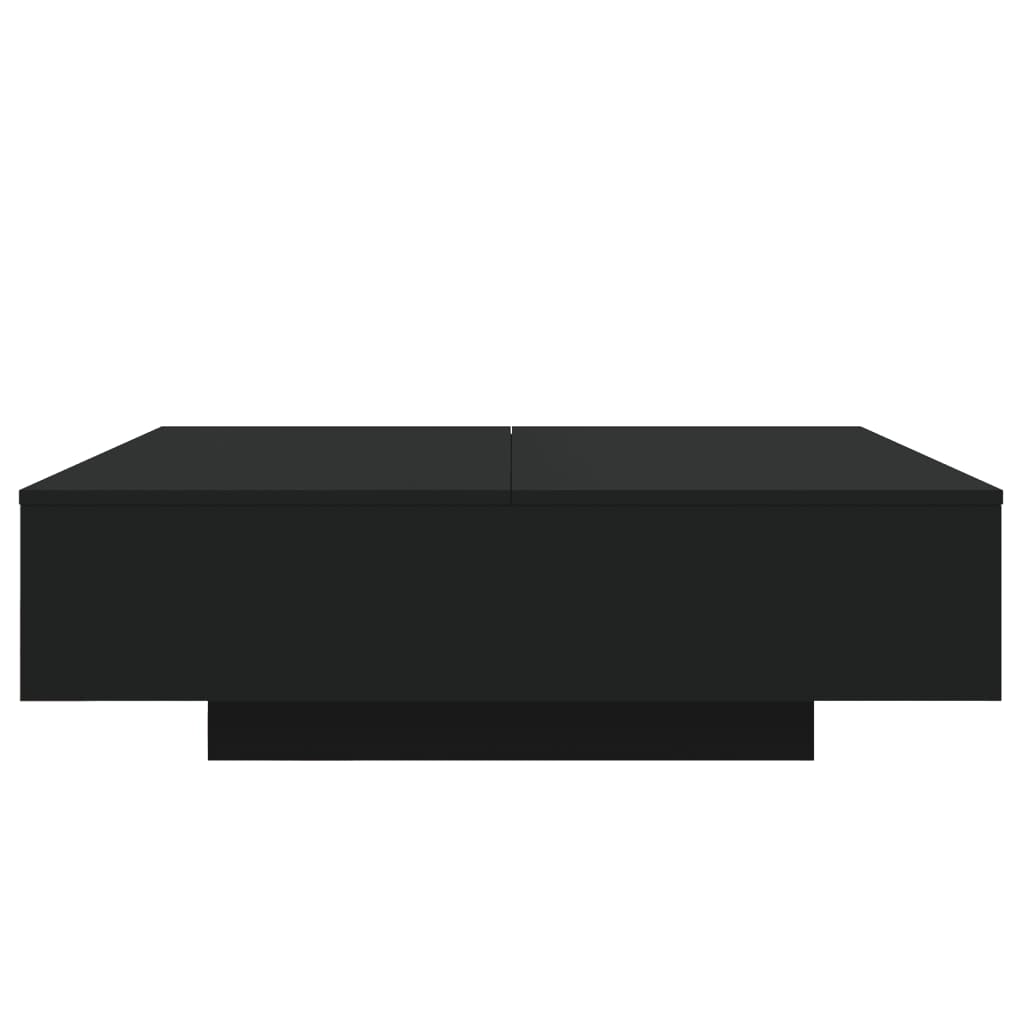 Salongbord med LED-lys svart 100x100x31 cm