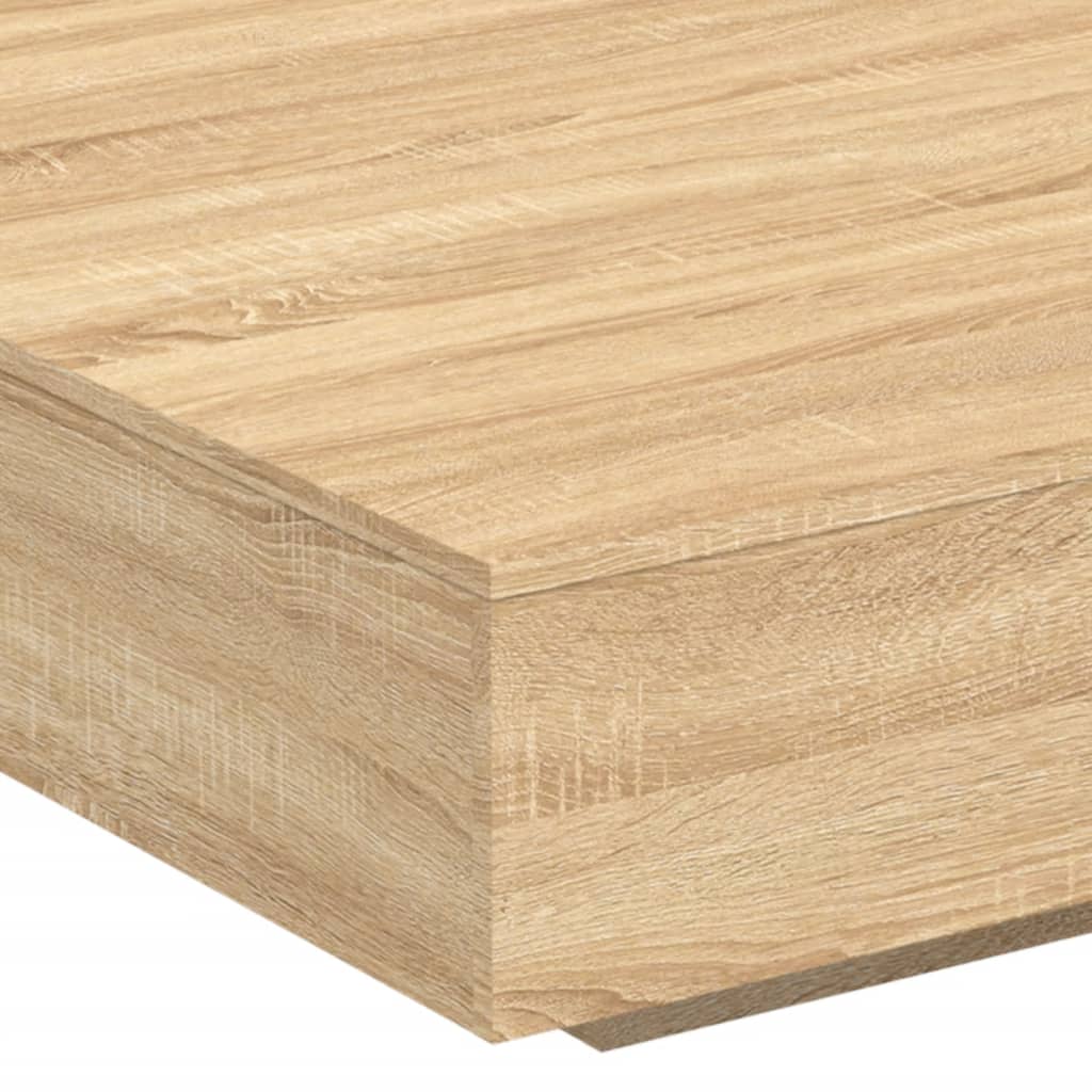 Salongbord med LED-lys sonoma eik 100x100x31 cm