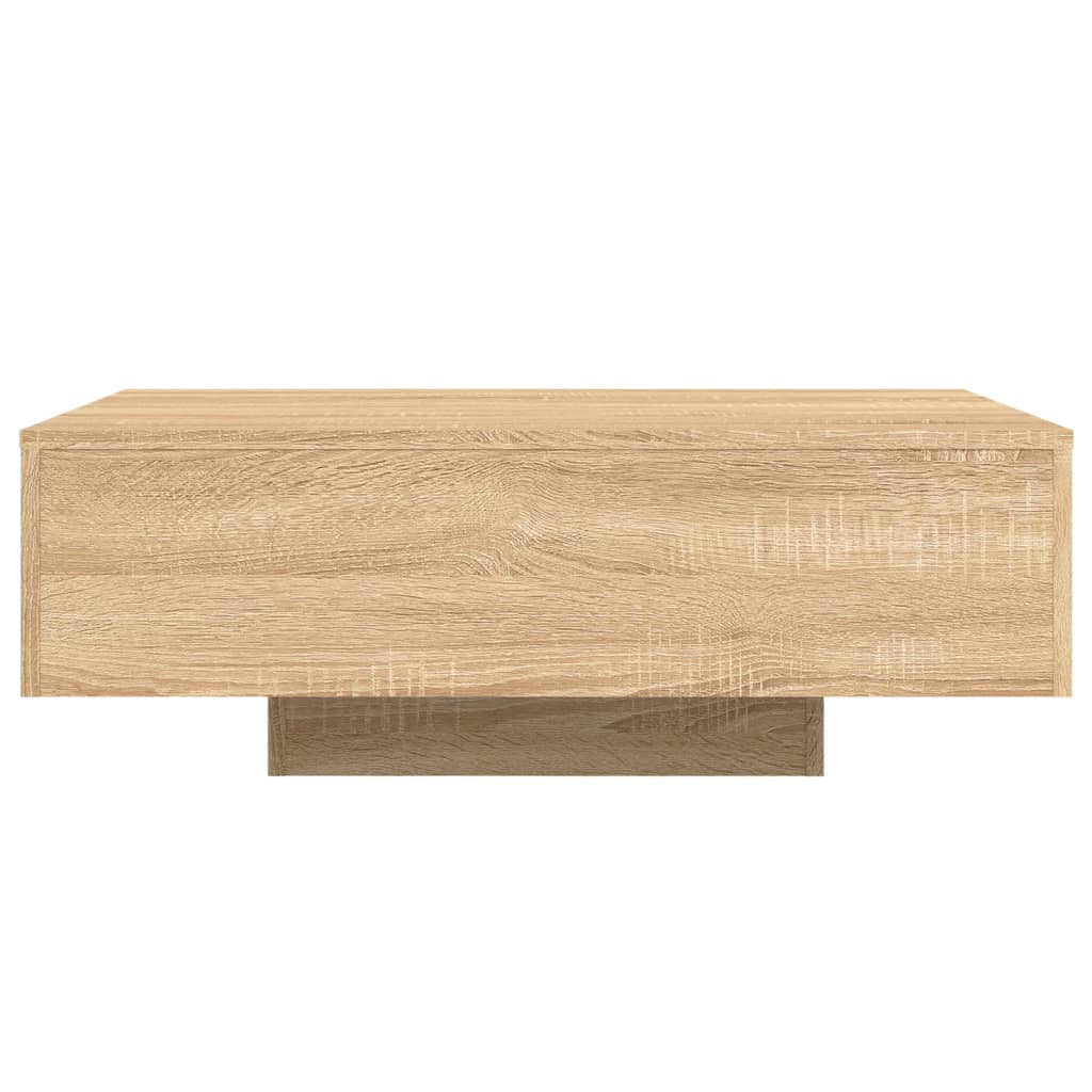 Salongbord med LED-lys sonoma eik 85x55x31 cm
