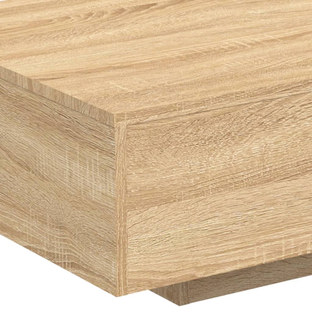 Salongbord med LED-lys sonoma eik 85x55x31 cm