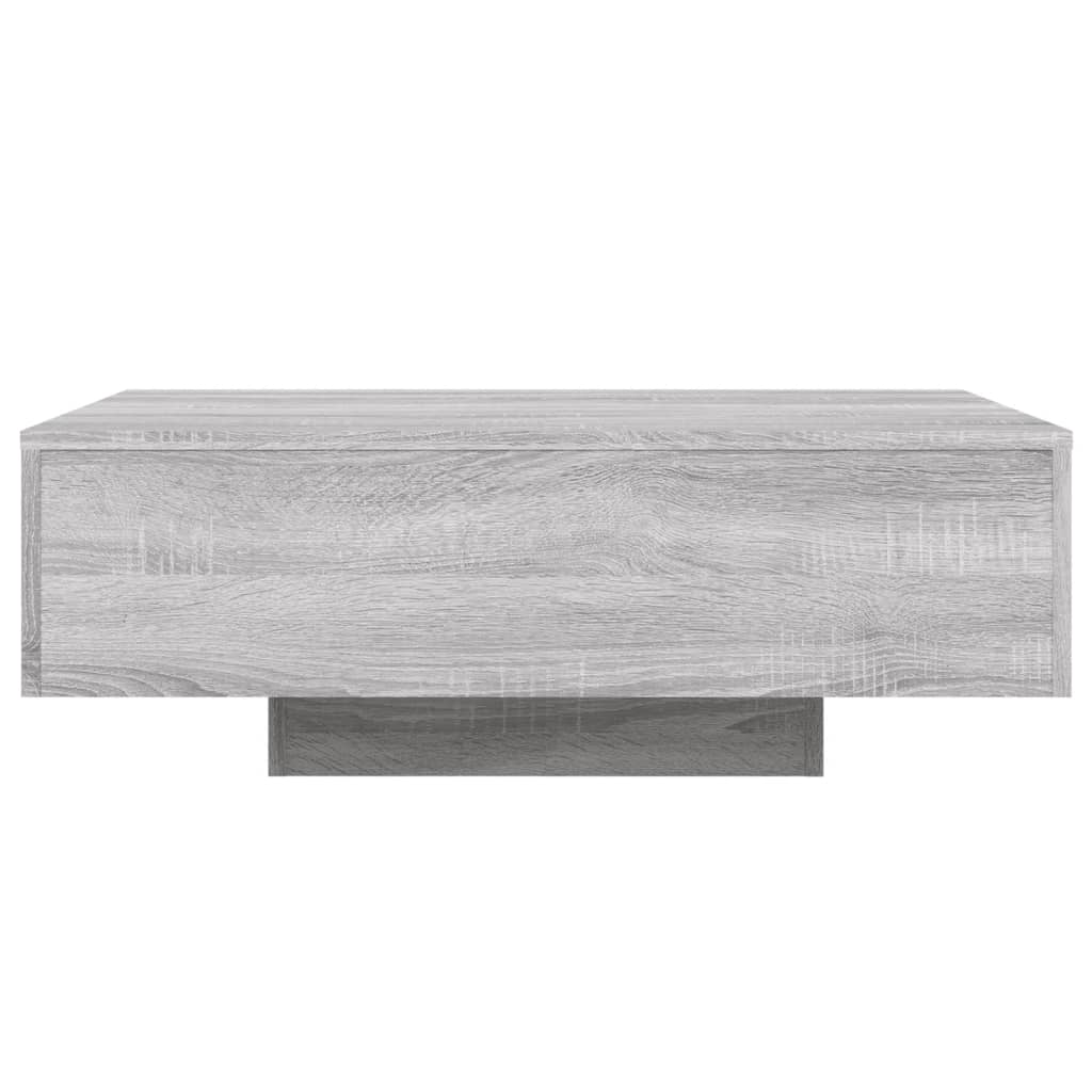 Salongbord med LED-lys grå sonoma 85x55x31 cm