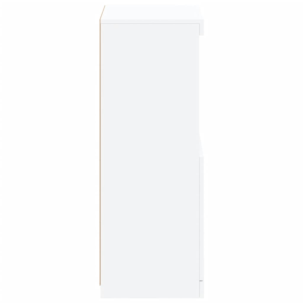 Skjenk med LED-lys hvit 41x37x100 cm