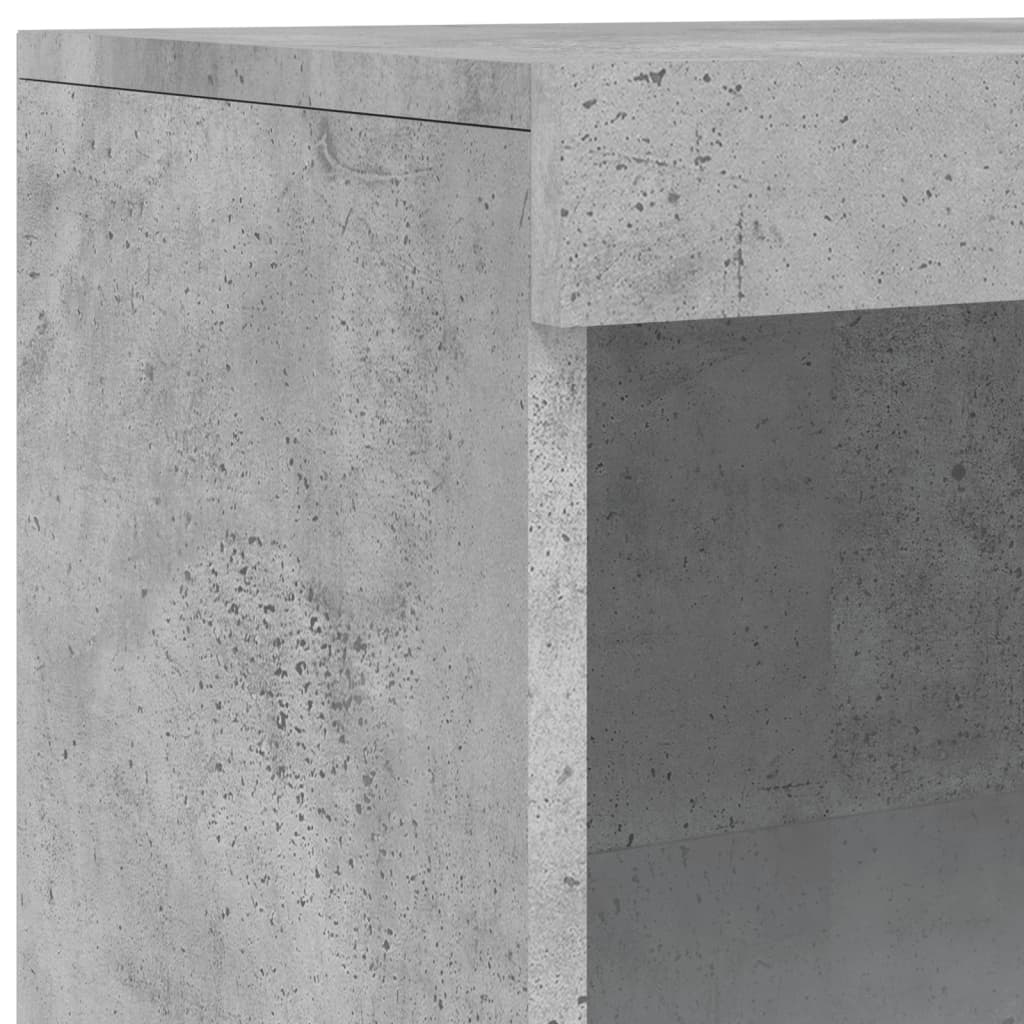 Skjenk med LED-lys betonggrå 60,5x37x100 cm